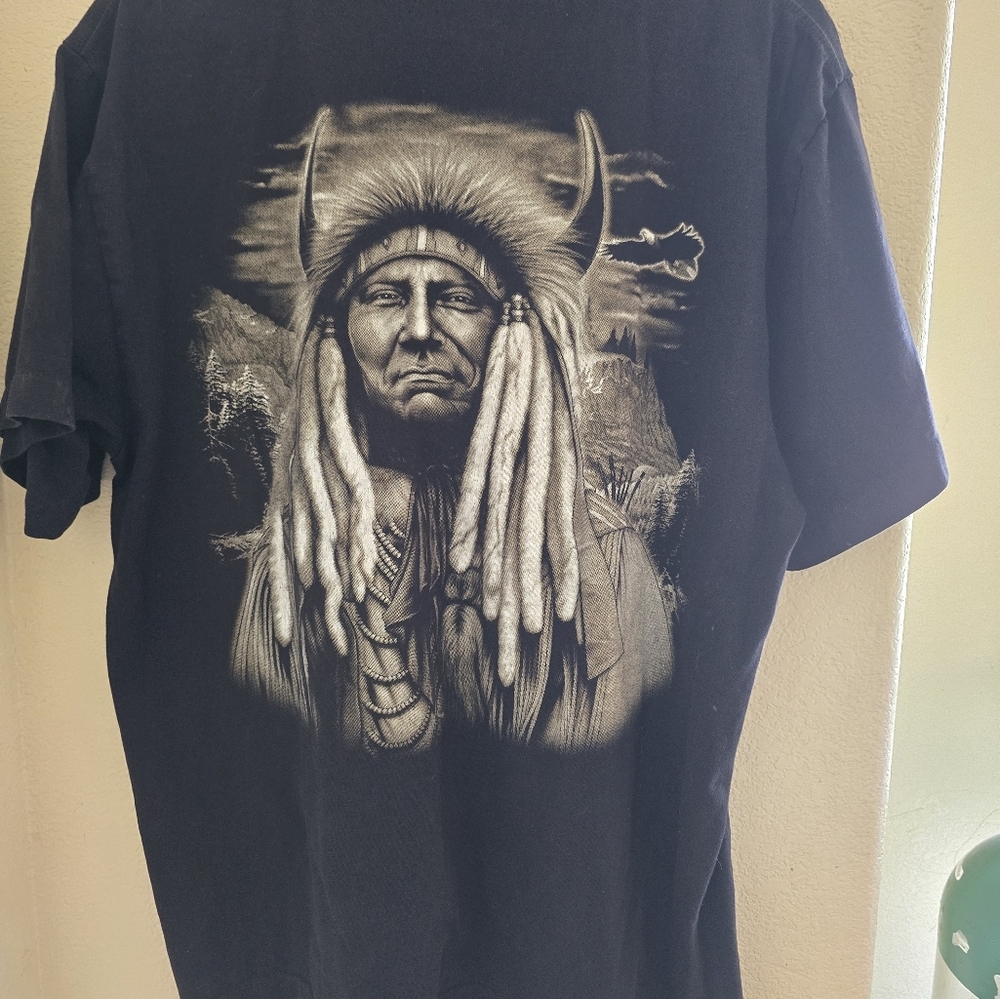 Vintage Rock Eagle Native Chief Graphic Tee XL